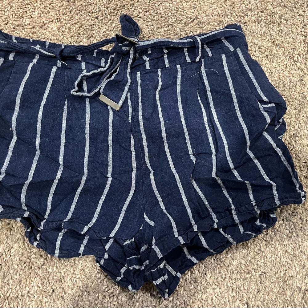 Dex Striped Navy Blue Women's Shorts